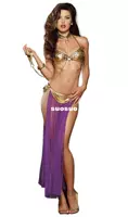 Women Sexy Genie Lingerie Costume Belly Dance Fantasy Gold B