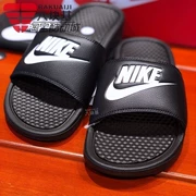 Dép nam Nike 2019 mới màu đen và trắng lớn Những người yêu thích giày dép đi biển thoải mái 343880-090 - Dép thể thao