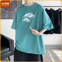 Трендовая брендовая летняя футболка с коротким рукавом для отдыха, оверсайз, в корейском стиле, короткий рукав