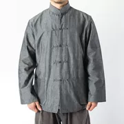 Quần áo Zen cá tính retro phong cách retro toàn quốc bộ nam mỏng phần cổ gió Kung Fu cha phong cách Trung Quốc Ma dài - Trang phục dân tộc