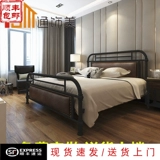 Европейская стиль лофта железной кровать 1,5 1,8 метра простая и легкая роскошная детская односпальная кровать с двуспальной кровать