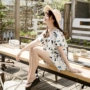 2019 áo tắm mới một mảnh nữ cỡ lớn 200 kg lỏng lẻo Sinh viên Hàn Quốc bảo thủ kiểu váy bụng giảm béo mm - Bộ đồ bơi One Piece đồ bơi liền thân tay dài
