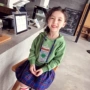 Váy bé gái mùa xuân và váy mùa thu Váy trẻ em Hàn Quốc áo len dài tay trùm đầu trong váy trẻ em lớn áo đầm trẻ em