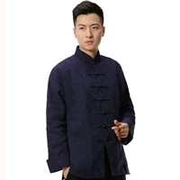 Tang phù hợp với nam Trung Quốc trung niên và già áo khoác cotton và áo khoác nam áo dài Trung Sơn cha trung niên ông già trang phục phong cách Trung Quốc - Trang phục dân tộc những kiểu đồ bộ may đẹp