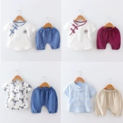 Quần áo trẻ em bằng vải cotton và vải lanh mới cho bé trai và bé gái Quần áo trẻ sơ sinh cho bé 1-2-3-4 tuổi phù hợp với mùa hè - Phù hợp với trẻ em