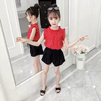 Летняя одежда, детский летний комплект, в корейском стиле, детская одежда, в западном стиле, популярно в интернете, 12 лет, подходит для подростков