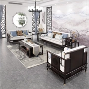 Mới phong cách Trung Quốc sofa gỗ rắn cổ điển Zen biệt thự vải kết hợp sofa phong cách Trung Quốc phòng khách tùy chỉnh - Nhà cung cấp đồ nội thất