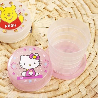 Корейская версия детской мультипликационной складной водяной чашки творческая мини -выдвижная чашка для проездной чашки Портативная чашка