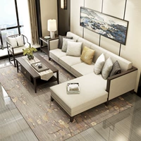 Tất cả sofa gỗ hiện đại tối giản mới Trung Quốc góc chaise kết hợp ba người căn hộ nhỏ phòng khách bộ bàn ghế - Nhà cung cấp đồ nội thất đồ decor treo tường