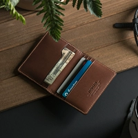 Легкий и тонкий кожаный бумажник, портативный кошелек, картхолдер, из натуральной кожи