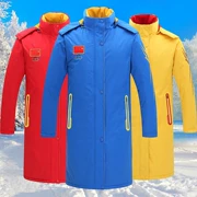 Truy cập mùa đông chính hãng Yian tuyết mùa đông đội tuyển quốc gia Trung Quốc áo khoác thể thao nam dài - Quần áo độn bông thể thao