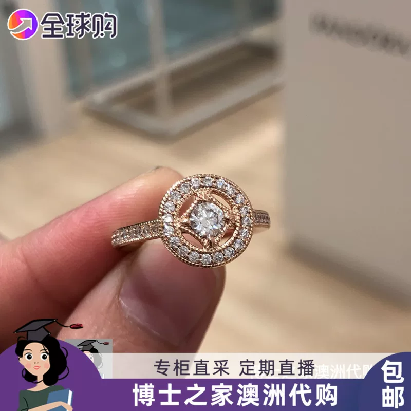 Пандора, золотое ретро кольцо с цирконами, розовое золото
