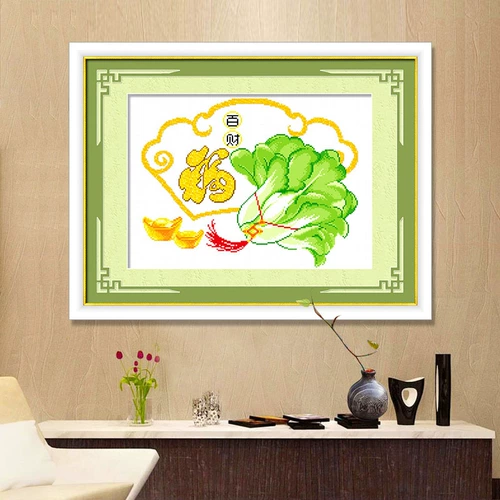 Cross -STITCH 2023 Новая линейная вышивка Baicai Fortune Polycare Управление висящая живопись Простая современная маленькая простая вышивка