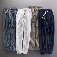 Японские ретро тонкие штаны, подсветка пола, фонарь, оверсайз, защита от солнца, из хлопка и льна