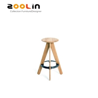 Zoolin cao cấp thiết kế nội thất tro gỗ sồi sơn mài gỗ rắn cafe thanh phân - Giải trí / Bar / KTV ghế bar ban công