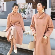 Mùa thu đông 2019 Phiên bản Hàn Quốc của khóa ngọc trai mới áo hai dây rộng phần dài áo len lỏng lẻo - Áo len lót đôi
