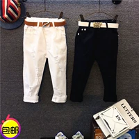 Quần áo trẻ em quần jean nam 2018 phiên bản mới của Hàn Quốc quần trẻ em quần trắng gói thủy canh tự canh - Quần jean quần jean trẻ em