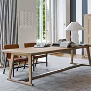 Phòng khách tối giản hiện đại bàn ăn gỗ rắn khách sạn khách sạn căn hộ nhỏ nhà gỗ nội thất sắt dài dải bàn - Đồ gỗ ngoài trời