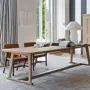 Phòng khách tối giản hiện đại bàn ăn gỗ rắn khách sạn khách sạn căn hộ nhỏ nhà gỗ nội thất sắt dài dải bàn - Đồ gỗ ngoài trời bàn gỗ ngoài trời