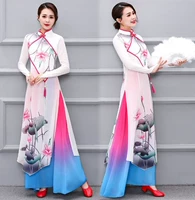 Ципао, длинное платье, юбка, эластичный костюм, китайский стиль, большой размер