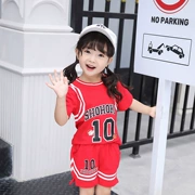 Quần áo trẻ em 2019 quần áo bé trai bóng rổ quần áo trẻ em thể thao phù hợp với slam dunk 10 đường hoa anh đào gỗ 11 Rukawa Feng - Phù hợp với trẻ em
