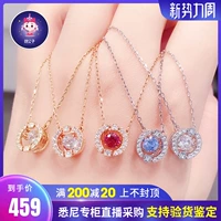 Swarovski, ожерелье, синяя цепочка до ключиц, легкий роскошный стиль