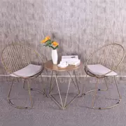 Bắc Âu rỗng dây ghế sáng tạo đồ nội thất giải trí bàn ghế đơn giản kim loại ghế thiết kế hiện đại ghế vàng - Đồ gỗ ngoài trời