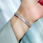 Super flash kim cương titan vòng tay thép phiên bản nữ Hàn Quốc không phai vòng tay đơn giản hoa hồng vàng hipster hoang dã món quà lớn ngọc hồng lựu