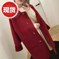 Váy xuân mới 2019 của phụ nữ phiên bản Hàn Quốc của phần dài của một chiếc áo khoác len nhỏ nữ sinh viên lỏng k đỏ lớn - Áo khoác dài áo khoác nữ dáng dài cao cấp
