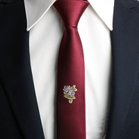 Бордовый галстук, рубашка, трендовый брендовый классический костюм, в корейском стиле, 5/6см