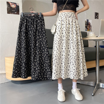 taobao agent Pleated skirt, plus size, hip-covering, fitted, A-line, flowered