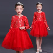 Quần áo trẻ em khác cộng với váy nhung cô gái công chúa mùa đông đầm trẻ em lớn váy ren trình diễn lớn váy lót - Khác