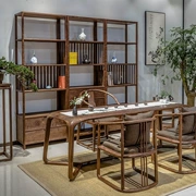 Gỗ óc chó đen Trung Quốc mới kết hợp bàn ghế trà Zen đồ gỗ rắn hiện đại tối giản phòng trà bàn trà bàn học - Nhà cung cấp đồ nội thất