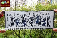 Специальная рекламная восковая краска картина Guizhou Miao Восковое краситель декоративное на стене танец Lusheng 105*40см