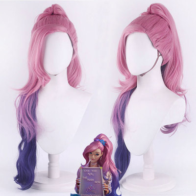 taobao agent Stimy Hero New Hero Seraphine Cosplay Wig Wig Lol League of Legends KDA three -layer gradient