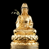 Чистые медные наклейки Джин Гуаньин Бодхисаттва, посвященная статуе Гуаньина Будды Нанхай Гуаньин Бодхисаттва Статуя гостиной для буддийского украшения