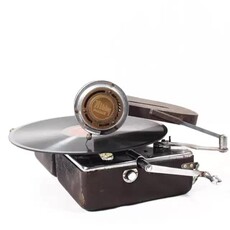 Виниловый проигрыватель 魔都洋货怀旧老式迷你袖珍箱式留声机mikky phone 78转黑胶唱片机