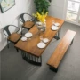 Nhà máy tối giản hiện đại trực tiếp đồ nội thất retro rèn sắt ăn bàn ăn kết hợp Dinette gỗ rắn ngoài trời - Đồ gỗ ngoài trời mẫu bàn ghế sắt ngoài trời