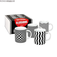 Парные кружки 德国进口 koenitz 创意陶瓷水杯子马克杯咖啡牛奶杯4件套装 330ml