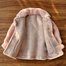 Мех/искусственный мех 羊剪绒女童儿童皮毛一体外套女宝宝羊羔毛大衣2020冬季新款羊羔绒