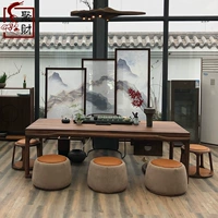 Mới Trung Quốc bàn trà gỗ rắn hiện đại Bàn trà Kung Fu hiện đại Bàn cà phê Zen phòng trà Trung Quốc màu đen gỗ óc chó tùy chỉnh - Bàn / Bàn bàn ăn gỗ me tây