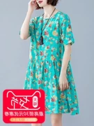 Counter chính hãng Uno Tang Lion có một chiếc váy cotton nữ tính rộng rãi và váy lanh 40-50 quý phái đại dương 2019 - Sản phẩm HOT