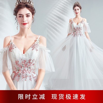 taobao agent 【Angel Wedding Dress】Princess Fan Dian Dana Nian Meeting Performance Show Solo Recitation Chorus Dress 519