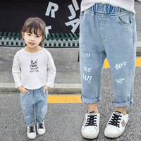 Kho báu nữ mùa xuân và mùa hè mỏng mới quần jeans mềm 1-3 cô gái quần muỗi 2 quần mỏng giản dị 4 tuổi phiên bản Hàn Quốc của những người nở hoa 5 - Quần quần short bé trai