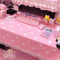 Розовая сладкая любовь, точечная кружевная скатерть, студенческая стола, макияж, украшение декористого таблица, ткань столовая ткань ткань