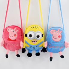 Детская сумка на ремне 儿童包包斜挎包男女童恐龙零钱包可爱小孩学生卡通双毛绒玩具包韩