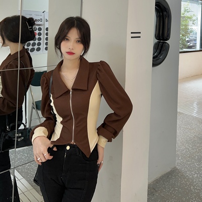 taobao agent Polo, T-shirt, jacket, top, plus size, long sleeve, fitted