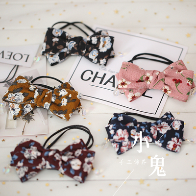 taobao agent Hair rope, hair accessory, crystal, floral print