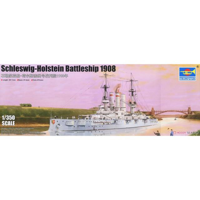 Trumpeter 05355 1/350 Scale Model Schleswig-Holstein Battleship 1908 ...