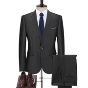 Suit suit nam đang trang trí lớp phỏng vấn chuyên nghiệp phiên bản tiếng Hàn của người đàn ông phù hợp nhất với bộ đồ cưới công sở - Suit phù hợp